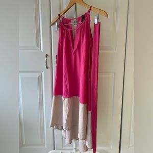 Bright pink and beige dress for all occasions